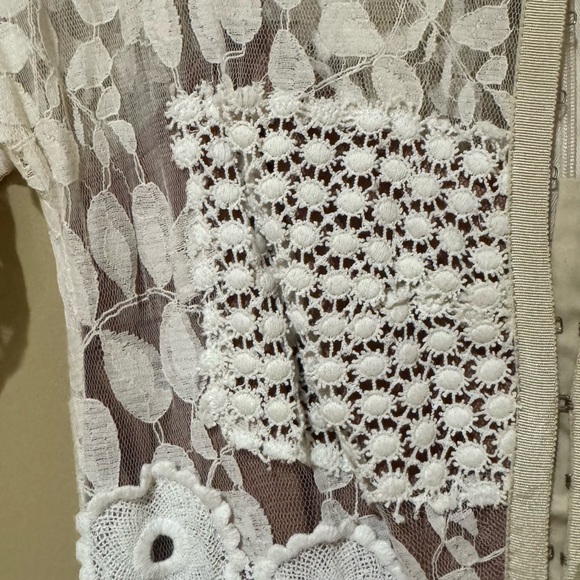 Byron Lars Beguile Ivory Lace Dress with Black Accents - Picture 6 of 9